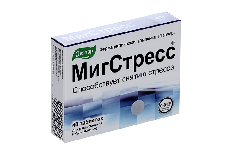 

МигСтресс, 40 шт, таблетки для рассасывания Эвалар