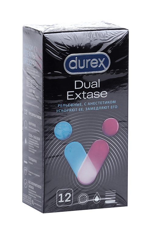 Презервативы Дюрекс Дуал Экстейдж, 12 шт