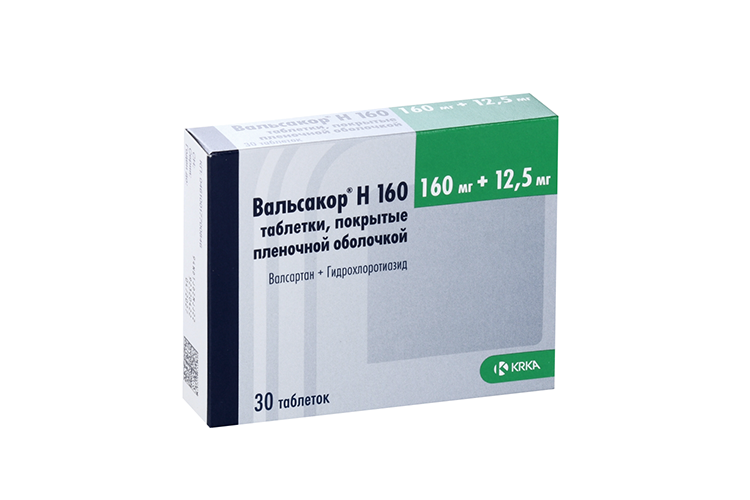

Вальсакор Н160 160 мг+12.5 мг, 30 шт, таблетки покрытые пленочной оболочкой