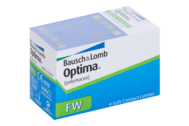 Линзы Bausch+Lomb Optima FW контактные R 8.4 (диоптрия -1,75), 4 шт