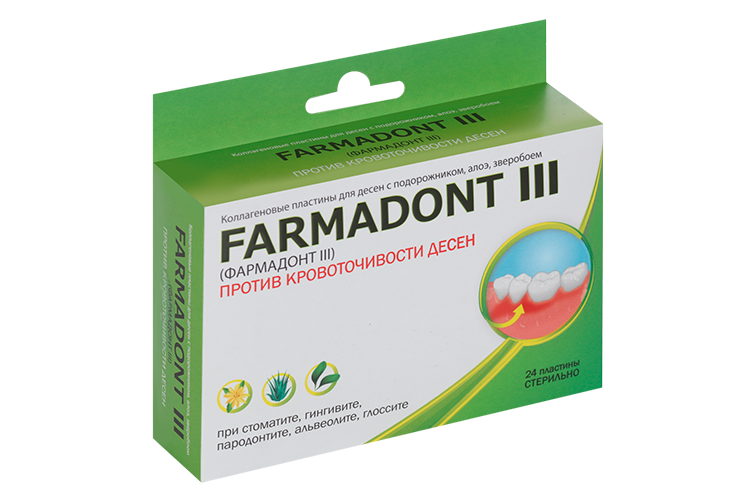 

Фармадонт 3 пластины п/кровоточивости десен, 24 шт