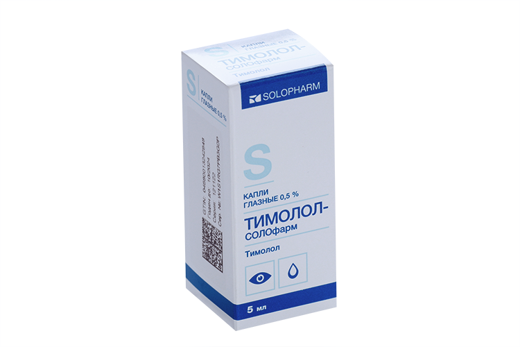

Тимолол-Солофарм 0.5%, 5 мл, капли глазные