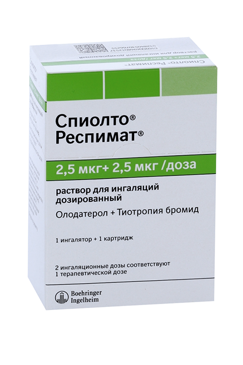 

Спиолто респимат 2.5 мкг+2.5 мкг/доза, раствор для ингаляций