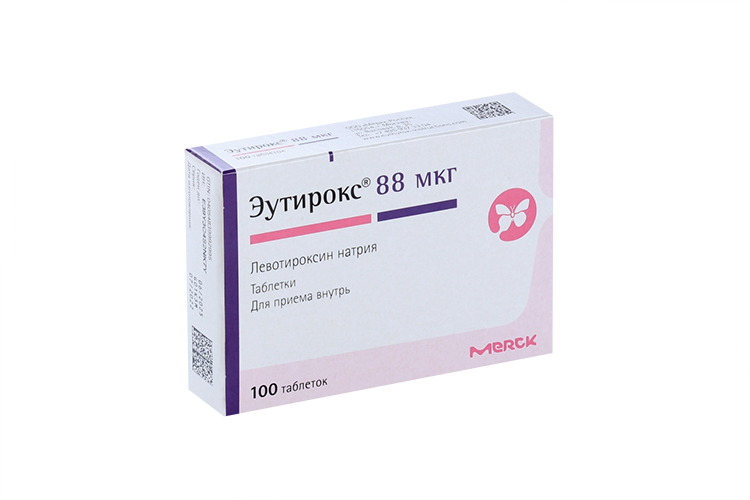 Эутирокс 88 мкг, 100 шт, таблетки