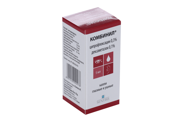

Комбинил, 5 мл, капли глазные и ушные