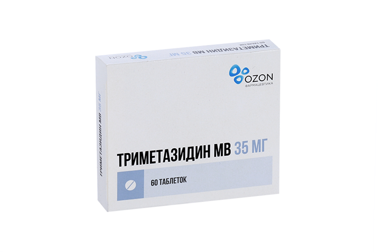 Триметазидин МВ 35 мг, 60 шт, таблетки пролонгированного действия покрытые пленочной оболочкой