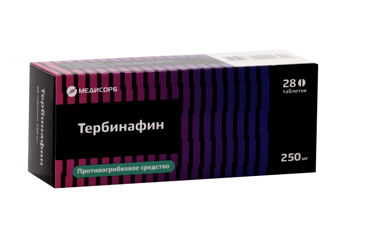 

Тербинафин Медисорб 250 мг, 28 шт, таблетки