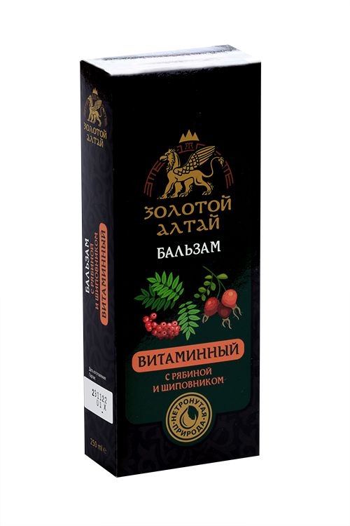 Бальзам Золотой Алтай б/алког Витаминный рябина/шиповник, 250 мл бальзам золотой алтай женский 250 г