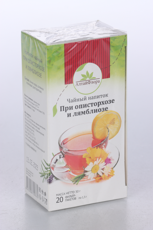 

При описторхозе/лямблиозе чайн нап кора осины/солянка холм/расторопша, 1,5 г, 20 шт