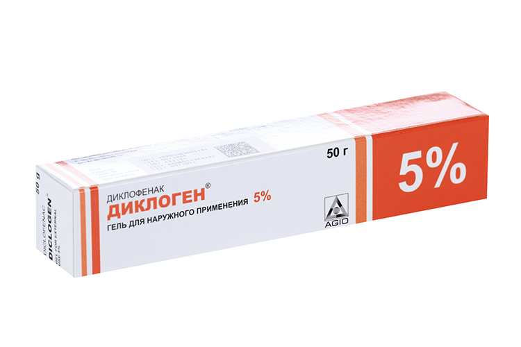 

Диклофенак Диклоген 5%, 50 г, гель для наружного применения