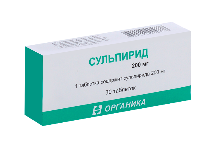 

Сульпирид 200 мг, 30 шт, таблетки