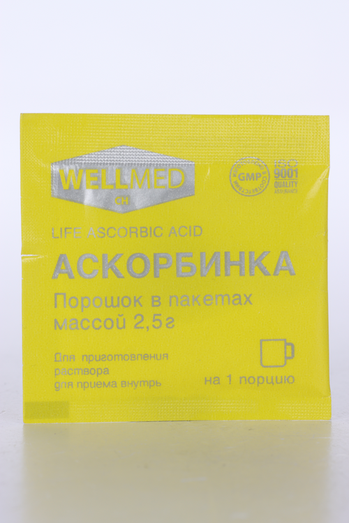 

Аскорбиновая кислота, 2,5 г, порошок