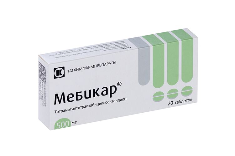 

Мебикар 500 мг, 20 шт, таблетки