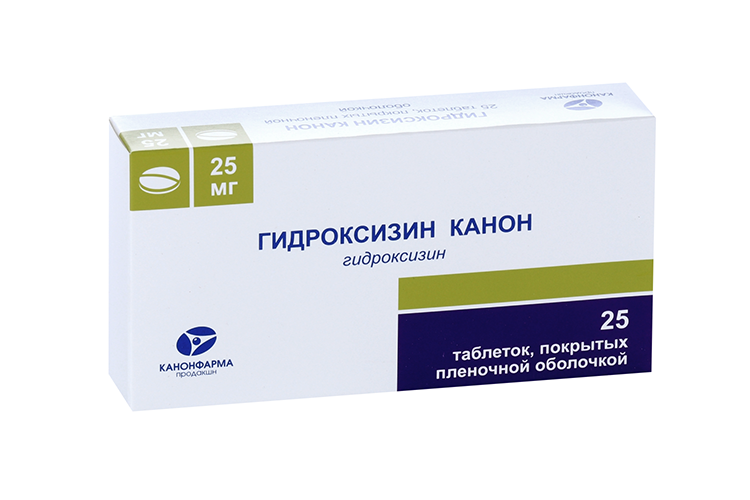 

Гидроксизин Канон 25 мг, 25 шт, таблетки покрытые пленочной оболочкой