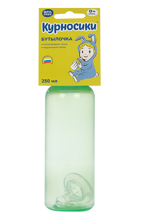 

Бутылочка Курносики пластик/силик соска (с 0 мес), 250 мл, (11130)