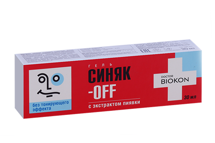 

Гель Синяк-OFF с экстрактом пиявки без тонирующего эффекта, 30 мл
