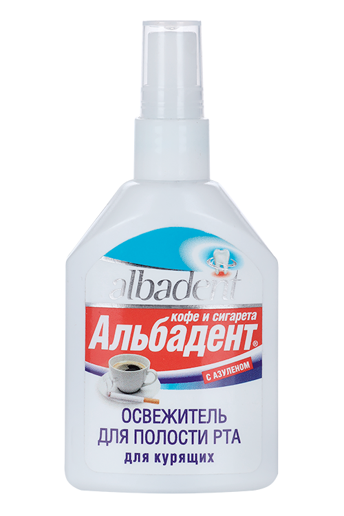 

Освежитель АЛЬБАДЕНТ д/рта кофе и сигарета, 35 мл