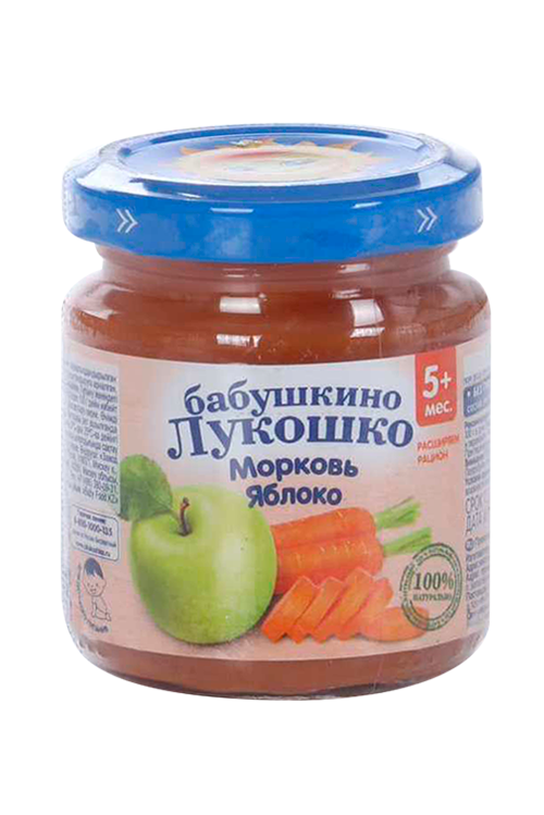 

Пюре Бабушкино лукошко Морковь и яблоко 100 г