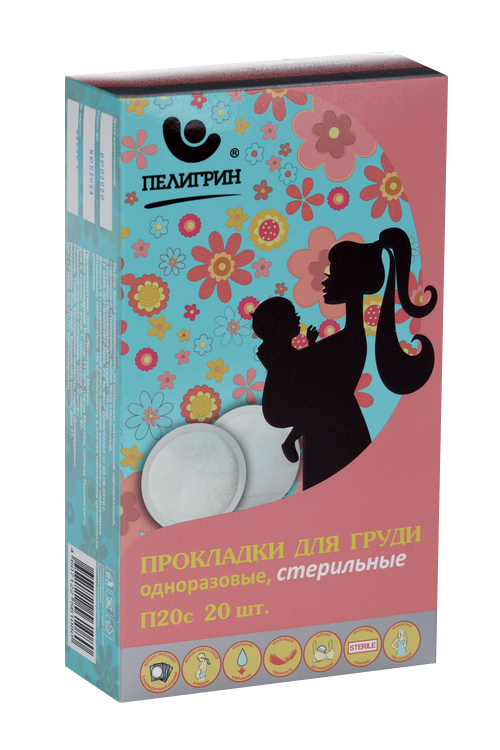 

Комплект прокладок Пелигрин д/груди стерильный, 20 шт