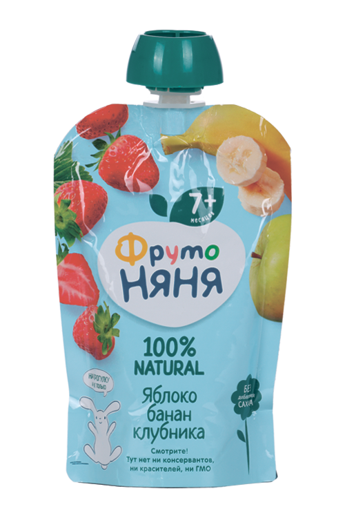 

Десерт Фрутоняня яблоко/банан/клубника, 90 г