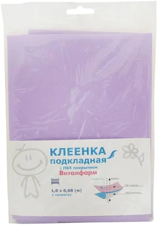 Клеенка подкладная с резинками д/фикс 0,68х1м