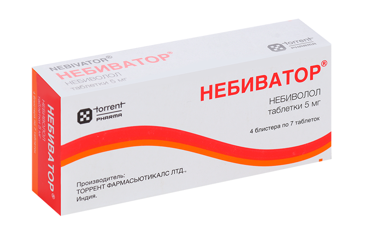 

Небиватор 5 мг, 28 шт, таблетки