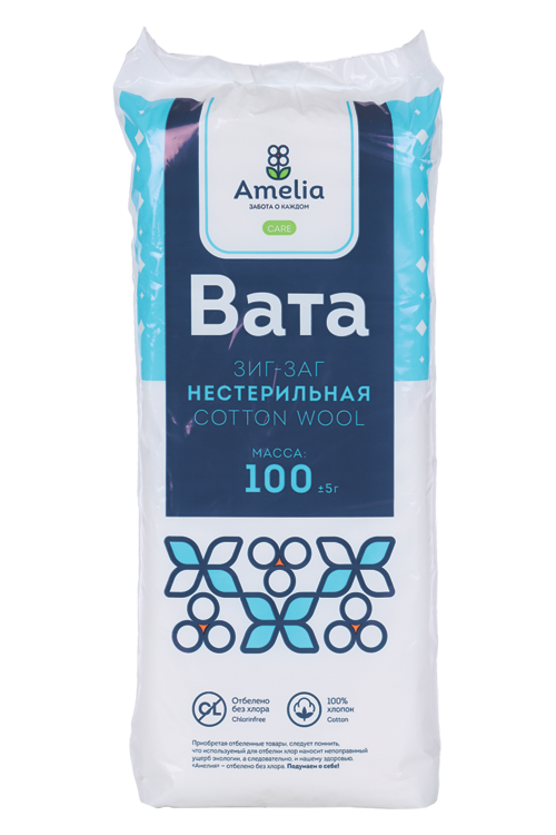 

Вата Амелия Зиг-Заг н/стер 100 г