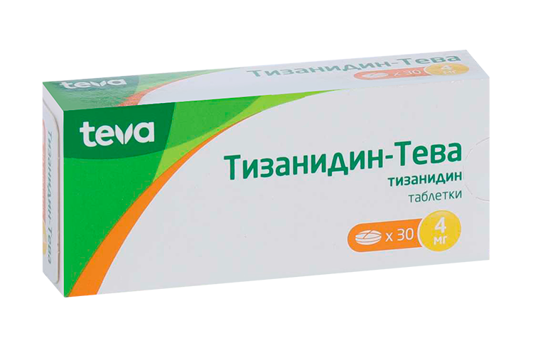 

Тизанидин-Тева 4 мг, 30 шт, таблетки