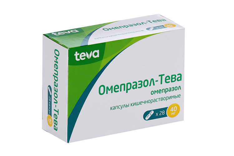 

Омепразол-Тева 40 мг, 28 шт, капсулы кишечнорастворимые