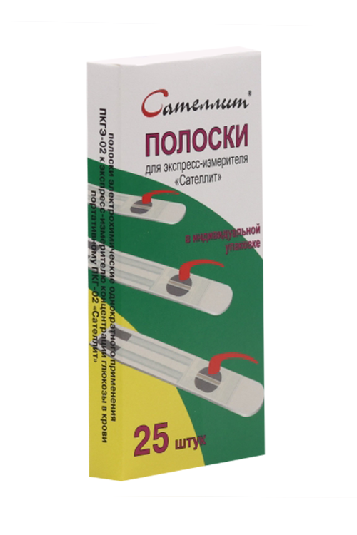 Тест-полоски Сателлит ПГКЭ-02 к эспр измер, 25 шт