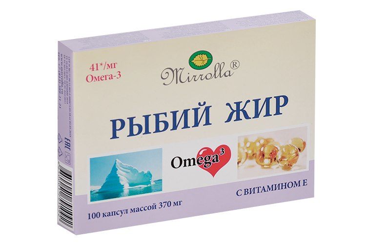 

Рыбий жир Мирролла с витамином Е, 100 шт, капсулы