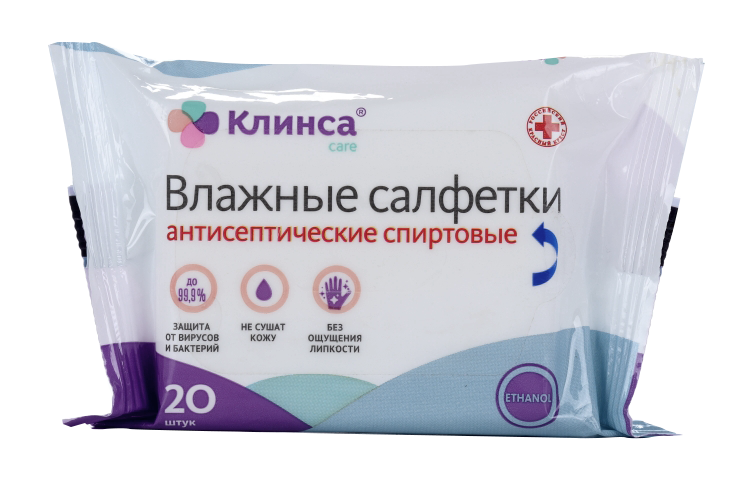 

Салфетки Клинса влажные антибак, 20 шт