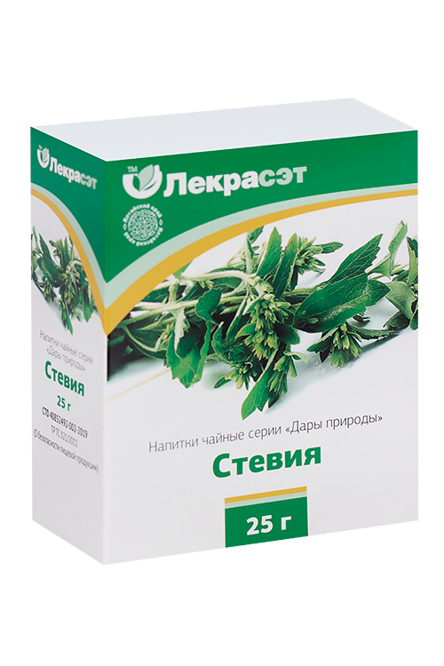 

Напитки чайные дары природы Стевия, 25 г, лист измельченный