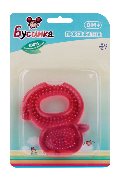 Прорезыватель Бусинка Уточка с водой