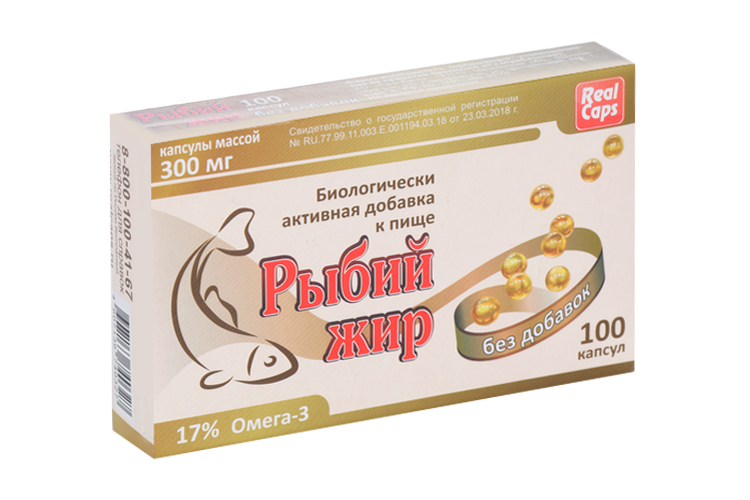 

Рыбий жир Реалкапс, 300 мг, 100 шт, капсулы