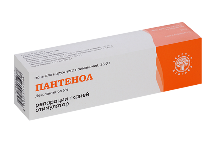 

Пантенол 5%, 25 г, мазь для наружного применения