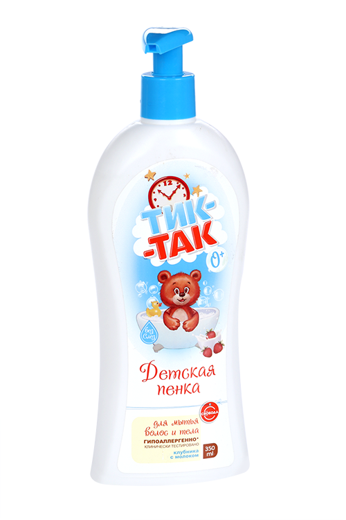 

Пенка Тик-Так д/купания дет клубника с молоком (с 0 мес), 350 мл