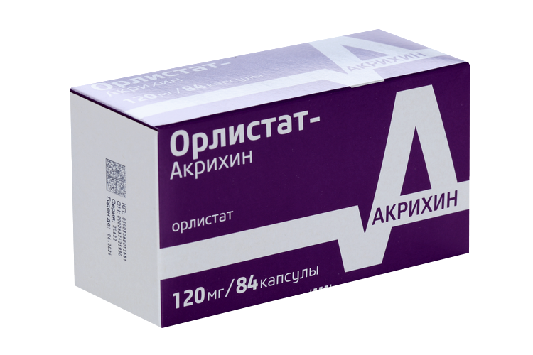 

Орлистат-Акрихин 120 мг, 84 шт, капсулы