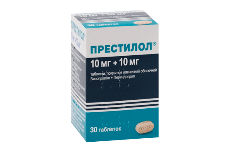 

Престилол 10 мг+10 мг, 30 шт, таблетки покрытые пленочной оболочкой