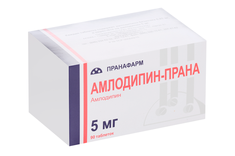 

Амлодипин-Прана 5 мг, 90 шт, таблетки