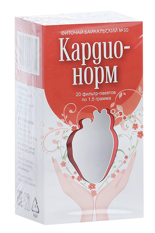 

Фиточай Байкальский №30 Кардионорм, 1,5 г, 20 шт, ф/п