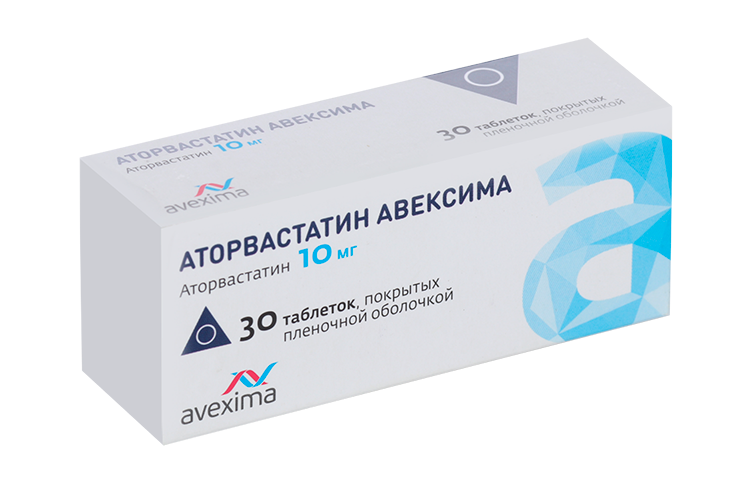 

Аторвастатин 10 мг, 30 шт, таблетки покрытые пленочной оболочкой