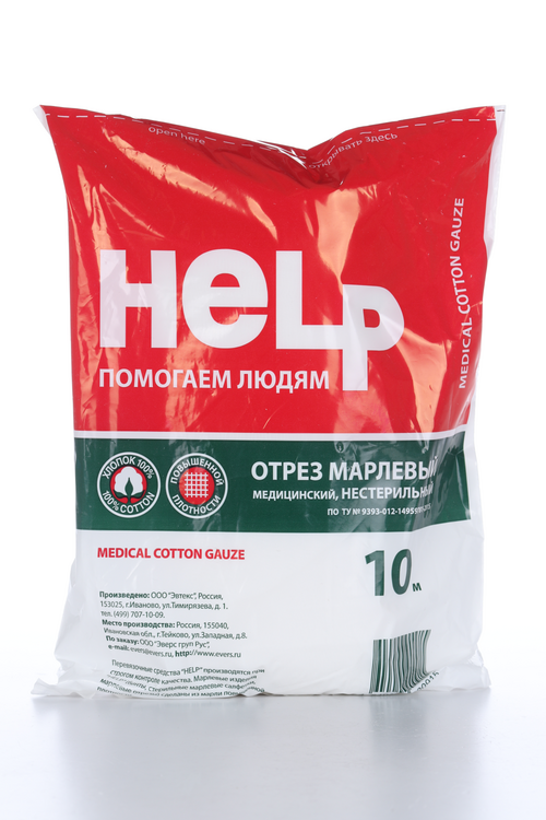 

Отрез Help марлевый мед н/стерил повыш плотн 90см х10 м