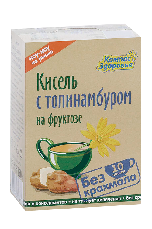 

Кисель Компас Здоровья овсяно-льняной с топинамбуром на фруктозе, 150 г