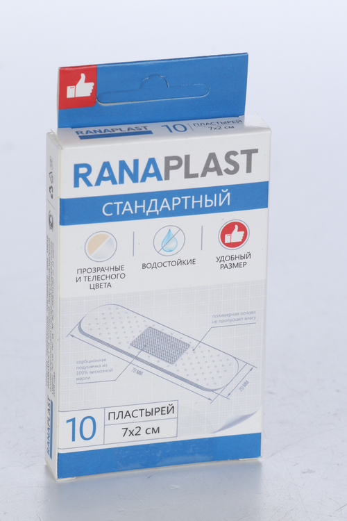 

Пластырь Ранапласт ткан осн 2х7 см, 10 шт, стандарт