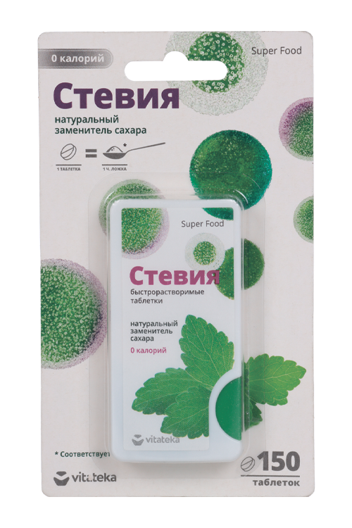 

Подсластитель Витатека стевия, 150 шт, таблетки