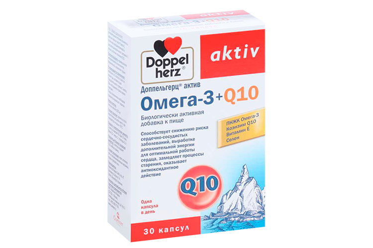 Доппельгерц Актив Омега-3 Q10, 1 625 мг, 30 шт, капсулы
