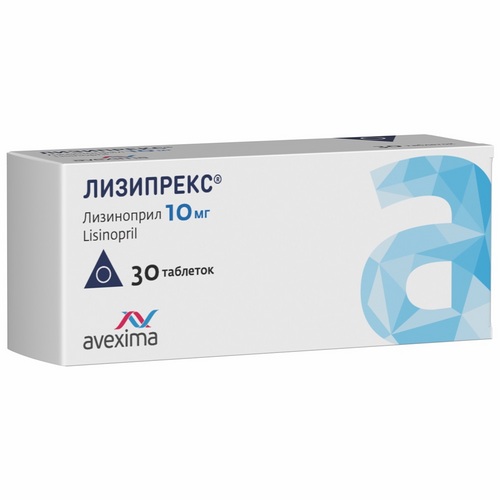 Лизиноприл Лизипрекс, 10 мг, 30 шт, таблетки