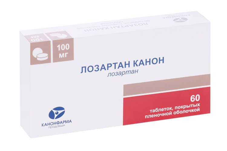 

Лозартан Канон 100 мг, 60 шт, таблетки покрытые пленочной оболочкой
