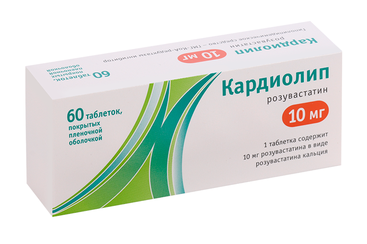 

Розувастатин Кардиолип 10 мг, 60 шт, таблетки покрытые пленочной оболочкой